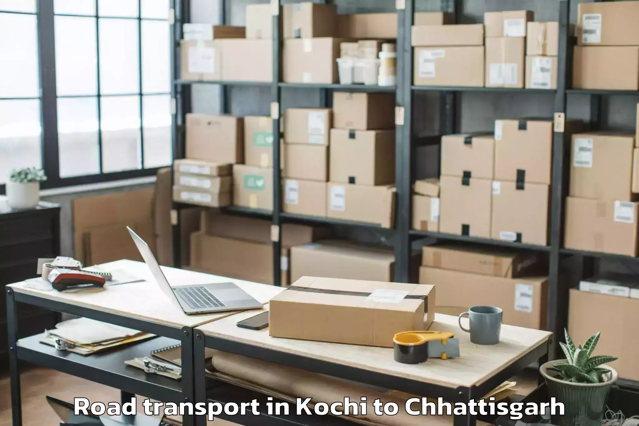 Book Kochi to Op Jindal University Raigarh Road Transport